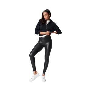 Spank Faux Leather Leggings Black Size Small